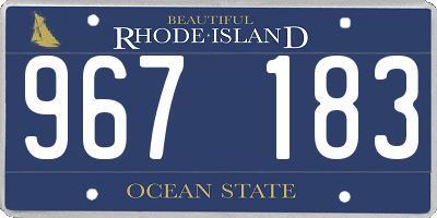 RI license plate 967183