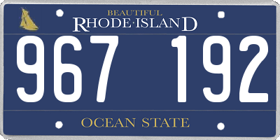 RI license plate 967192