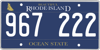 RI license plate 967222