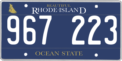 RI license plate 967223