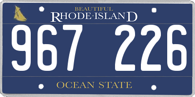 RI license plate 967226