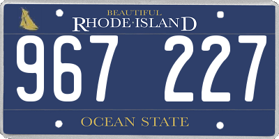 RI license plate 967227