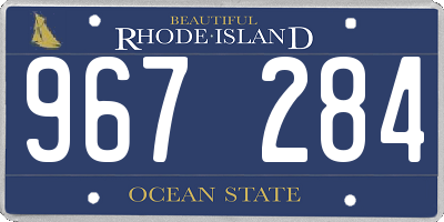 RI license plate 967284