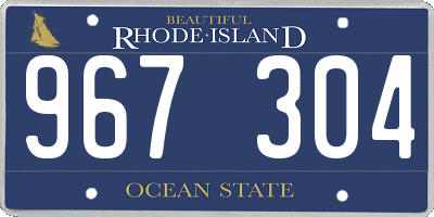 RI license plate 967304