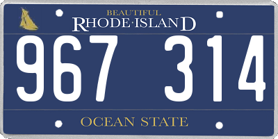RI license plate 967314