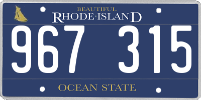 RI license plate 967315