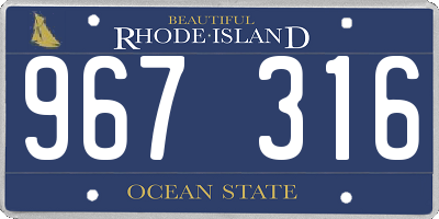RI license plate 967316