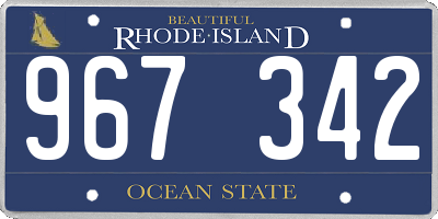 RI license plate 967342