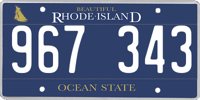 RI license plate 967343