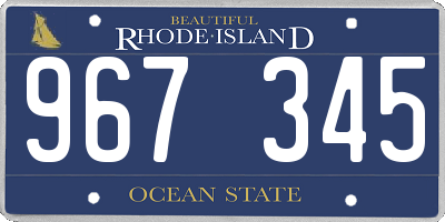 RI license plate 967345