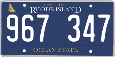 RI license plate 967347