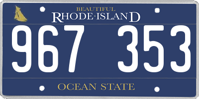 RI license plate 967353