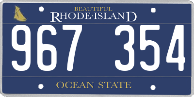 RI license plate 967354