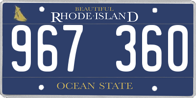 RI license plate 967360