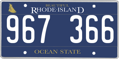 RI license plate 967366