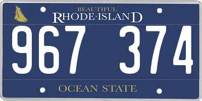 RI license plate 967374