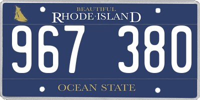 RI license plate 967380