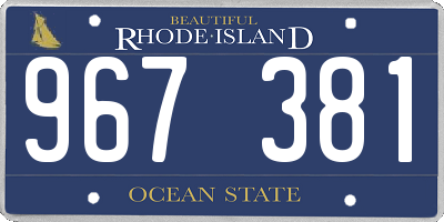 RI license plate 967381