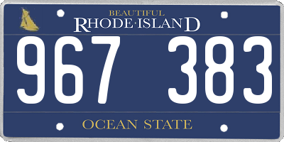 RI license plate 967383