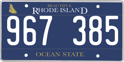 RI license plate 967385