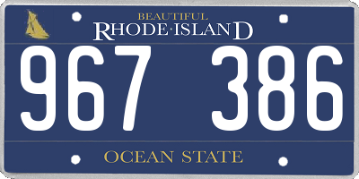 RI license plate 967386