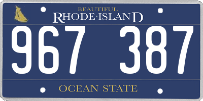 RI license plate 967387