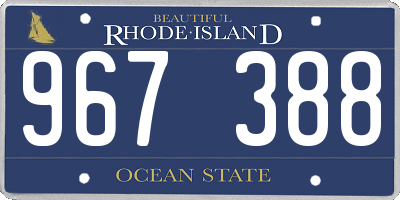 RI license plate 967388