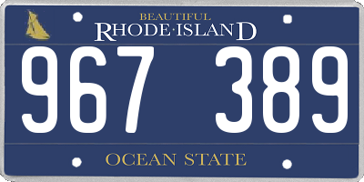 RI license plate 967389