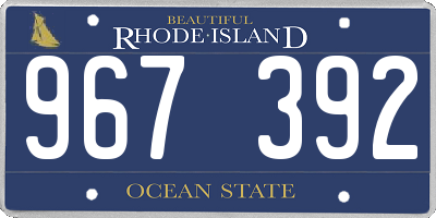 RI license plate 967392