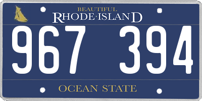 RI license plate 967394