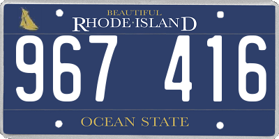 RI license plate 967416