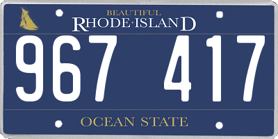 RI license plate 967417