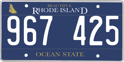 RI license plate 967425