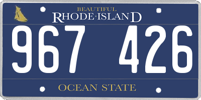 RI license plate 967426