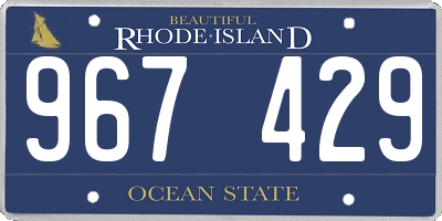 RI license plate 967429