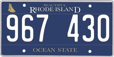 RI license plate 967430