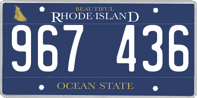 RI license plate 967436