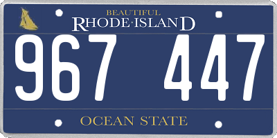 RI license plate 967447