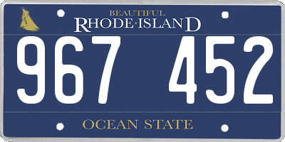 RI license plate 967452