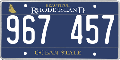 RI license plate 967457