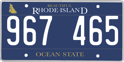 RI license plate 967465