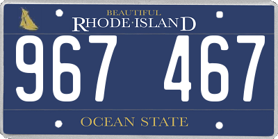 RI license plate 967467