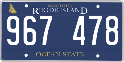 RI license plate 967478