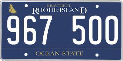 RI license plate 967500