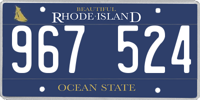 RI license plate 967524