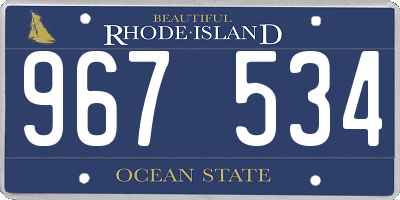 RI license plate 967534