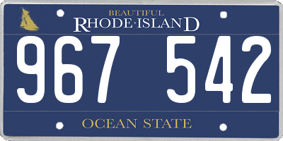 RI license plate 967542