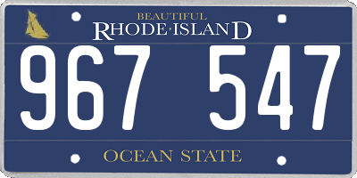 RI license plate 967547