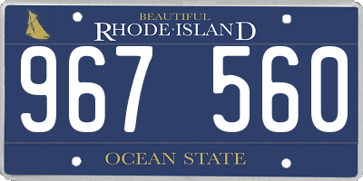 RI license plate 967560