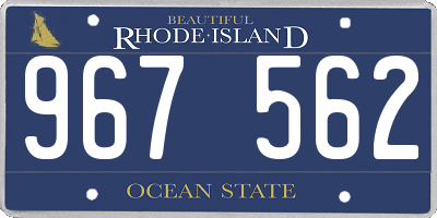 RI license plate 967562